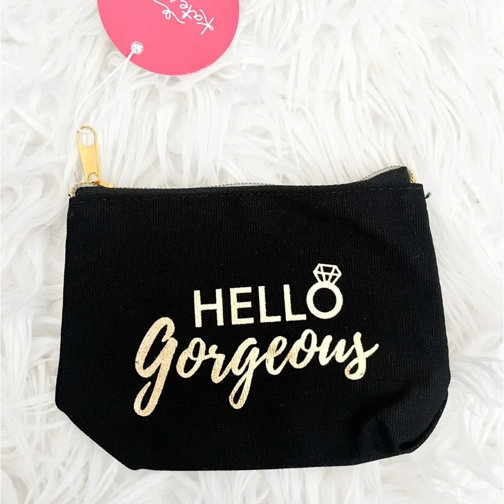 ⭐️5/$25⭐️ NWT Kate Aspen Canvas Makeup Bag Engagement Bridesmaid Bride  Wedding